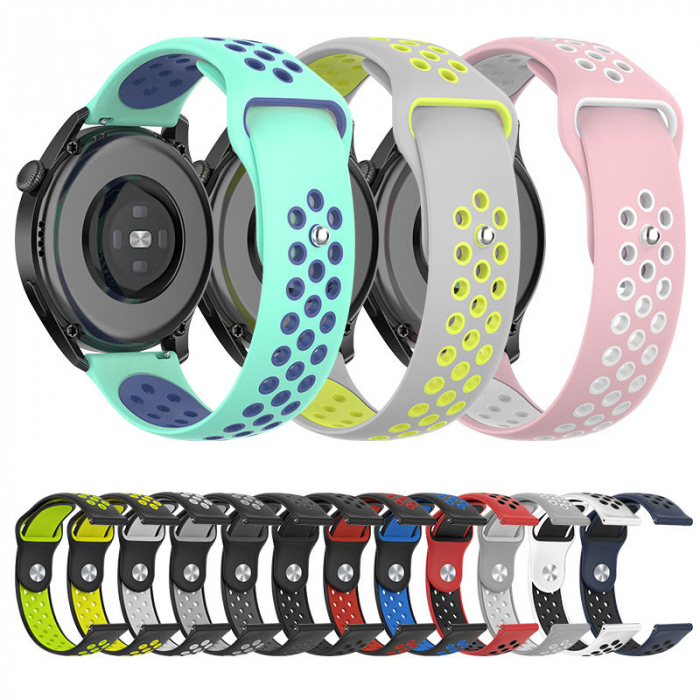 Curea silicon ALTY 22 mm, design Sport, compatibila cu Samsung Galaxy Watch 46mm, Frontier 46mm, Huawei Watch GT 2 46mm, sau orice ceas de 22 mm latimea curelei [4]