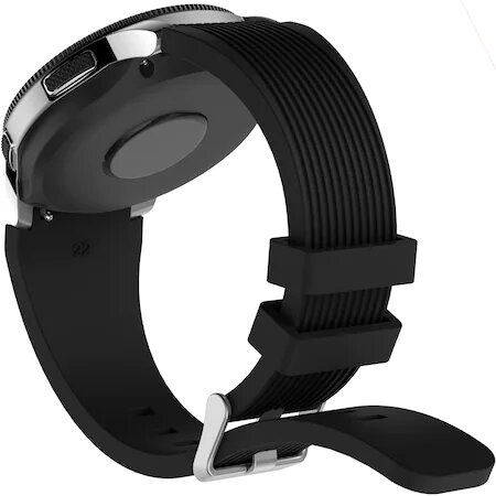 Curea Silicon ALTY 22mm compatibila cu smartwatch Samsung Galaxy watch 46mm diagonala, Huawei Watch GT 2 (46mm), Negru [3]