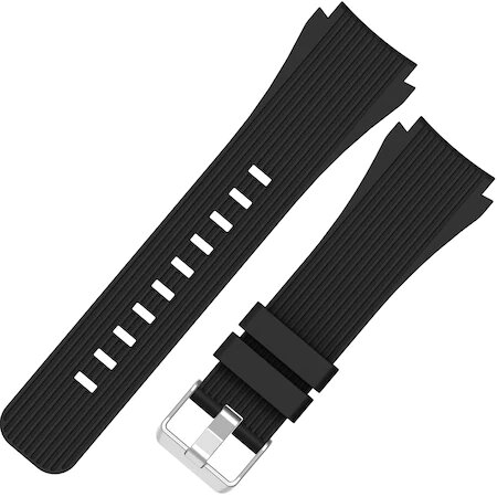 Curea Silicon ALTY 20mm, compatibila cu smartwatch Samsung Galaxy watch 42mm diagonala, Huawei Watch GT 2 (42mm), Negru [2]