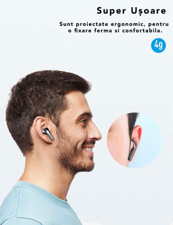 Casti True Wireless ALTY Pro, Bluetooth 5.1, Active Noise Cancelling, Smart Touch Control, Asistent Vocal, Sunet Stereo 3D, Carcasa Magnetica cu Afisaj Dual LED, Microfon, Autonomie 35h, Design Ergonomic Ultra-Light, Carbon Black [1]