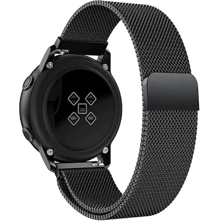 Curea ceas metalica ALTY, ccompatibila cu smartwatch Huawei Watch GT 2 42 mm, Samsung Galaxy Watch 42 mm, latime curea 20 mm, Negru [1]