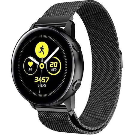 Curea ceas metalica ALTY, ccompatibila cu smartwatch Huawei Watch GT 2 42 mm, Samsung Galaxy Watch 42 mm, latime curea 20 mm, Negru [0]