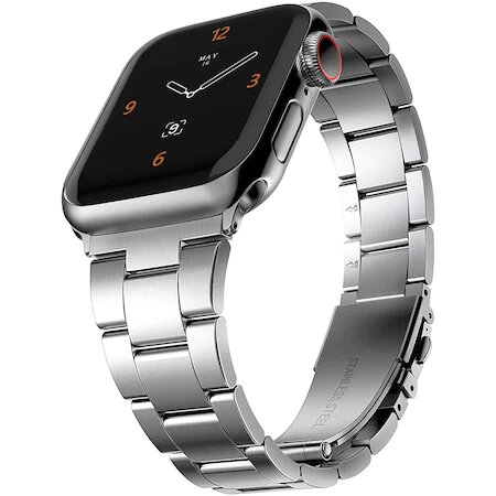 Accesorii Smartwatch - Curea metalica ALTY premium, pentru Apple Watch Ultra/SE/8/7/6/5/4/3/2/1, Display 42/44/45/49 mm, Argintiu