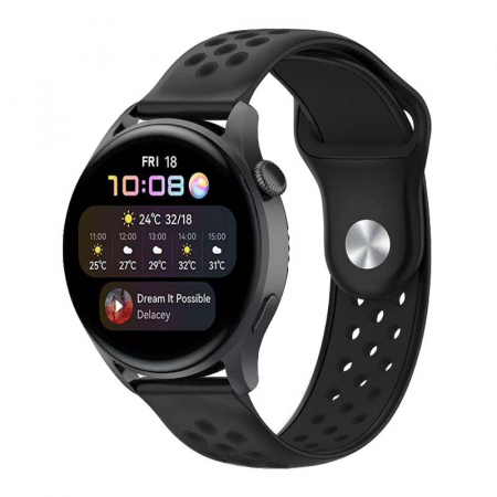 Accesorii Smartwatch - Curea silicon ALTY 20 mm, design Sport, compatibila cu Samsung Galaxy Watch 42mm, Huawei Watch GT 2 42mm, sau orice ceas de 20mm latimea curelei