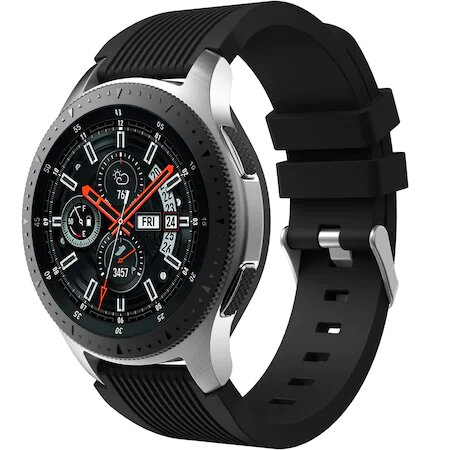 Accesorii Smartwatch - Curea Silicon ALTY 22mm compatibila cu smartwatch Samsung Galaxy watch 46mm diagonala, Huawei Watch GT 2 (46mm), Negru