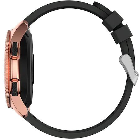 Curea Silicon ALTY 20mm, compatibila cu smartwatch Samsung Galaxy watch 42mm diagonala, Huawei Watch GT 2 (42mm), Negru [3]