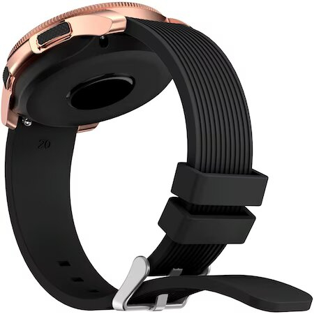 Curea Silicon ALTY 20mm, compatibila cu smartwatch Samsung Galaxy watch 42mm diagonala, Huawei Watch GT 2 (42mm), Negru [2]