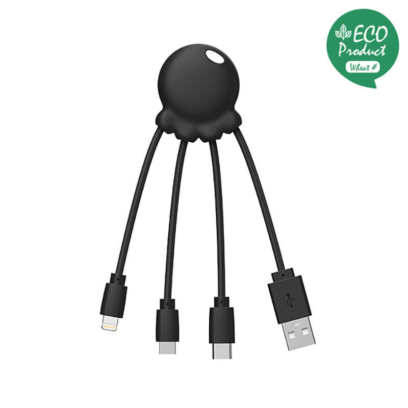 Cablu micro USB tip C - OCTOPUS Bio Xoopar Negru