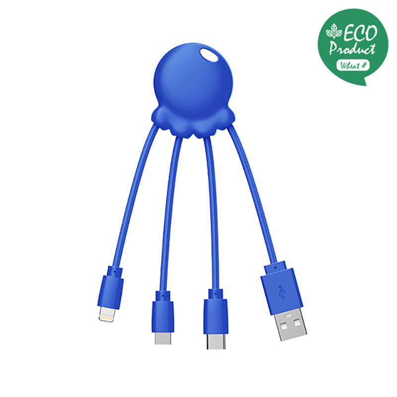 Cablu micro USB tip C - OCTOPUS Bio Xoopar Albastru