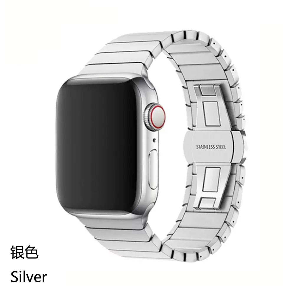 Curea ALTY din otel inoxidabil pentru Apple Watch, compatibila cu dimensiuni de 45mm, Ultra 49mm, 41mm, 40mm, 44mm, 46mm, bratara metalica pentru