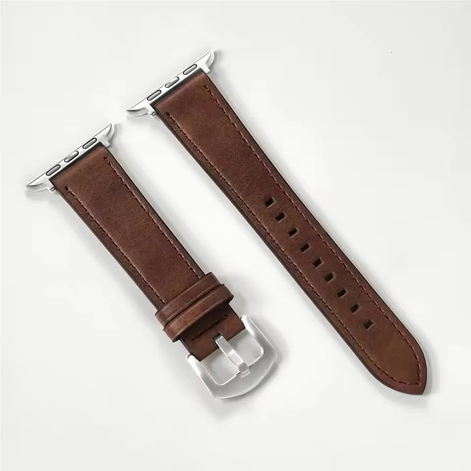 Curea ALTY din piele pentru Apple Watch, compatibila cu dimensiuni de 45mm, Ultra 49mm, 41mm, 40mm, 44mm, 46mm, bratara metalica pentru iWatch Seria