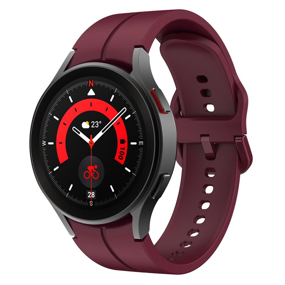Curea ceas din silicon ALTY 20mm compatibilă cu Samsung Galaxy Watch 5 Pro 45mm Watch5 44mm 40mm Watch 4 Watch Bordeaux