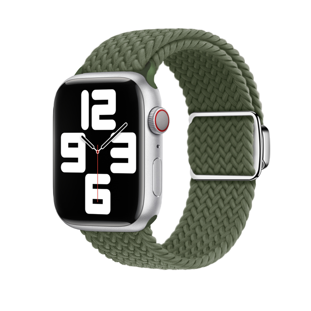 Curea impletita ALTY pentru Apple Watch, compatibila cu dimensiunile 45mm, 49mm, 44mm, 42mm, 41mm, 40mm, din nailon, bratara pentru iWatch seriile 9,