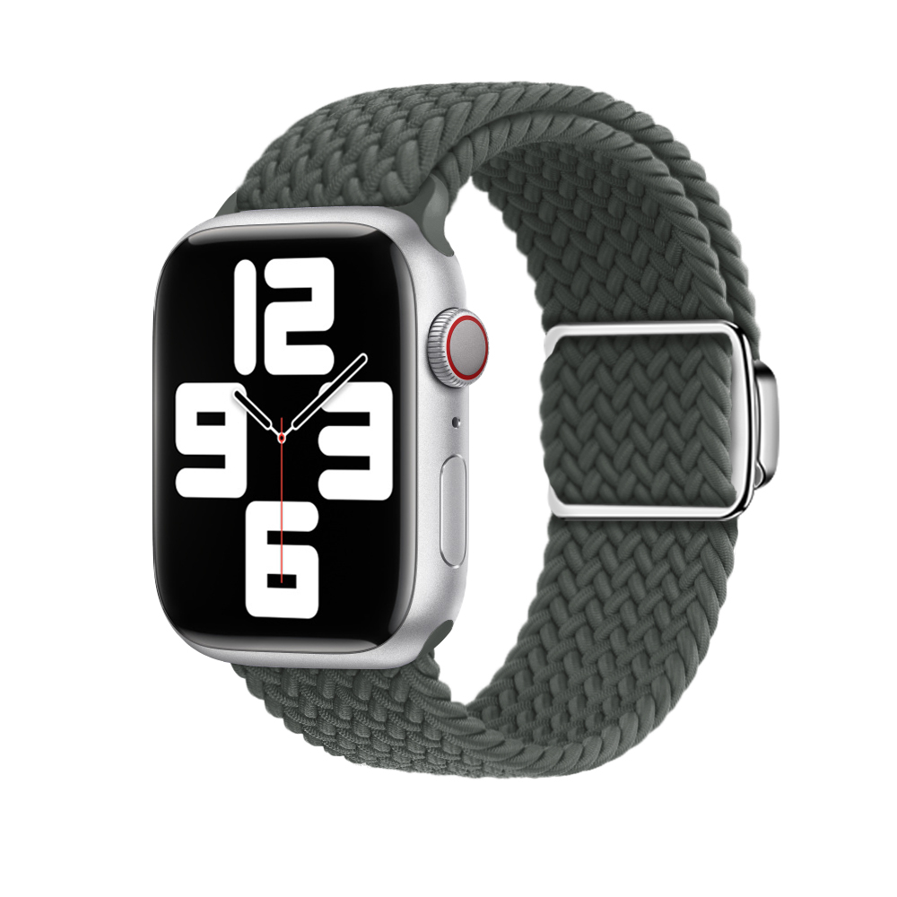 Curea impletita ALTY pentru Apple Watch, compatibila cu dimensiunile 45mm, 49mm, 44mm, 42mm, 41mm, 40mm, din nailon, bratara pentru iWatch seriile 9,