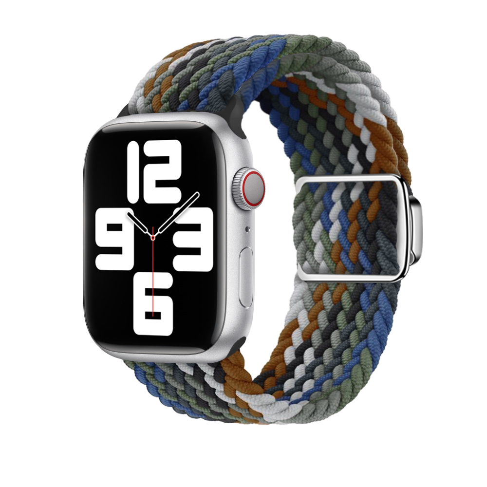 Curea impletita ALTY pentru Apple Watch, compatibila cu dimensiunile 45mm, 49mm, 44mm, 42mm, 41mm, 40mm, din nailon, bratara pentru iWatch seriile 9,