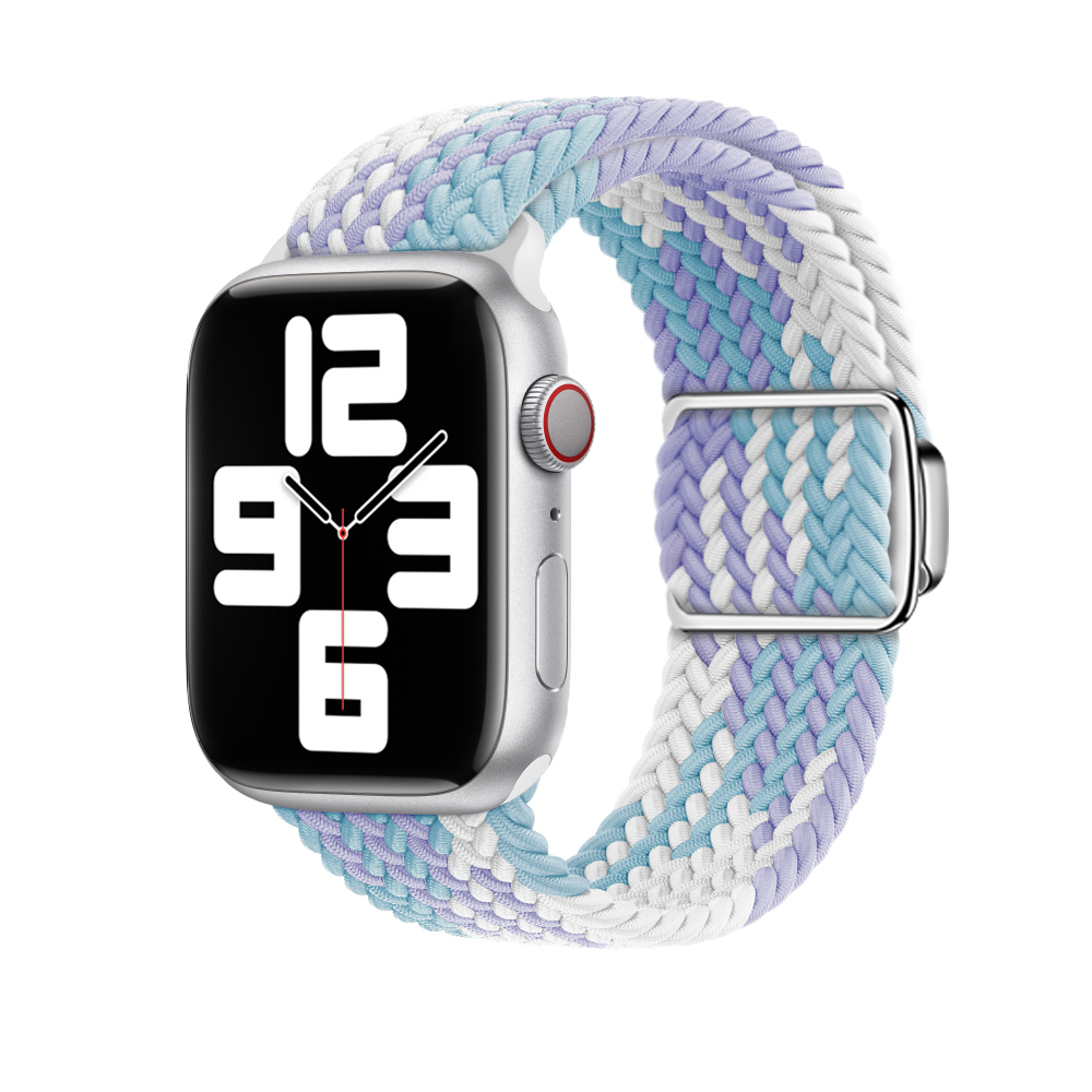 Curea impletita ALTY pentru Apple Watch, compatibila cu dimensiunile 45mm, 49mm, 44mm, 42mm, 41mm, 40mm, din nailon, bratara pentru iWatch seriile 9,