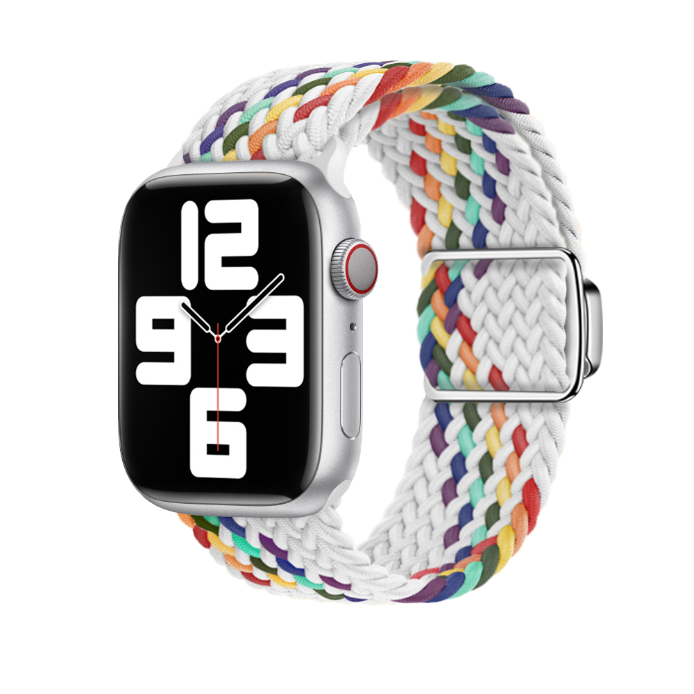Curea impletita ALTY pentru Apple Watch, compatibila cu dimensiunile 45mm, 49mm, 44mm, 42mm, 41mm, 40mm, din nailon, bratara pentru iWatch seriile 9,