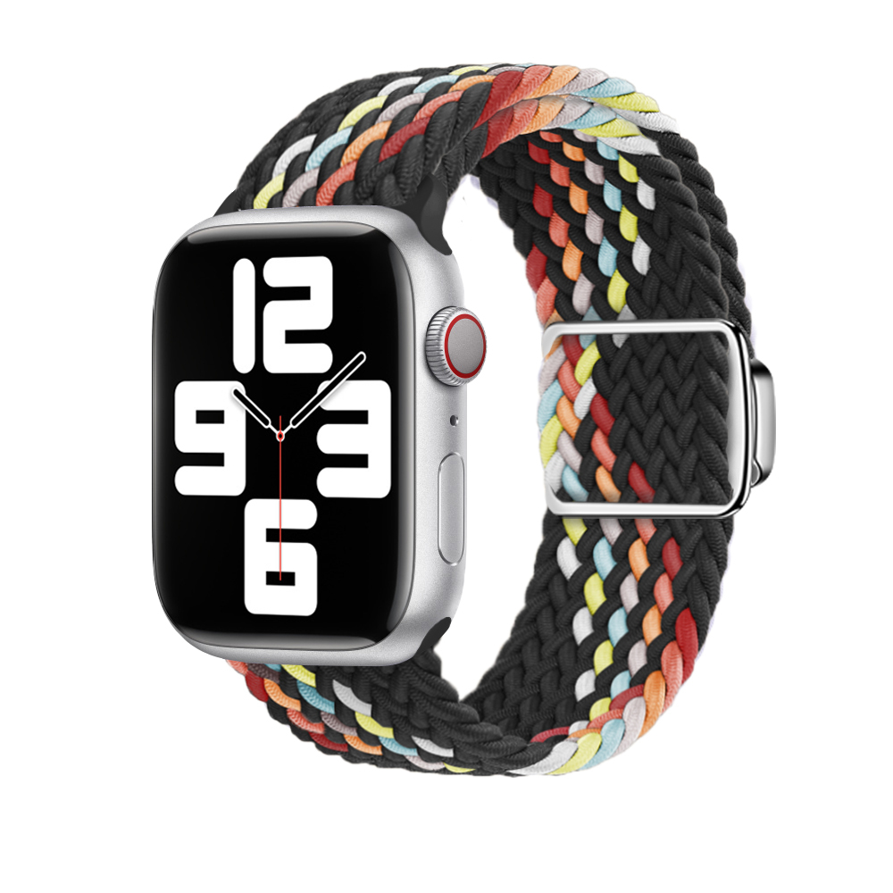 Curea impletita ALTY pentru Apple Watch, compatibila cu dimensiunile 45mm, 49mm, 44mm, 42mm, 41mm, 40mm, din nailon, bratara pentru iWatch seriile 9,