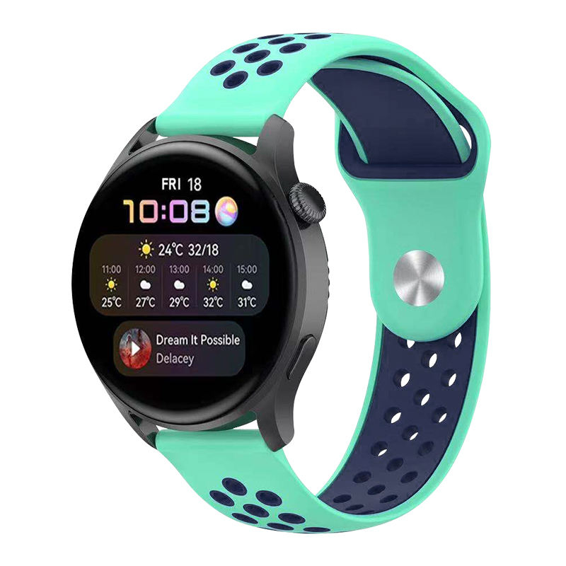 Curea silicon ALTY 20 mm, design Sport, compatibila cu Samsung Galaxy Watch 42mm, Huawei Watch GT 2 42mm, sau orice ceas de 20mm latimea curelei