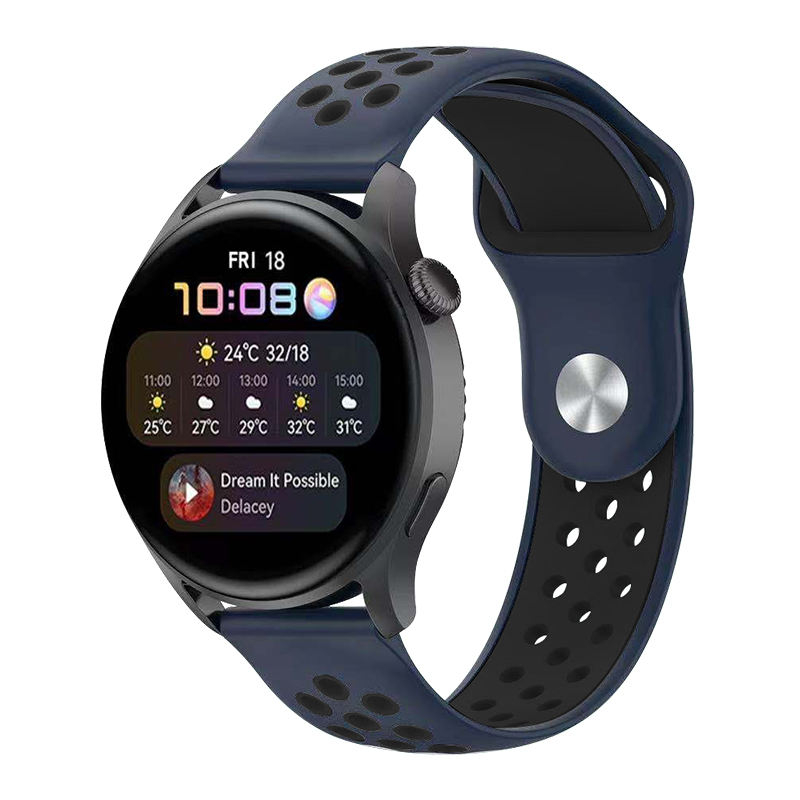 Curea silicon ALTY 20 mm, design Sport, compatibila cu Samsung Galaxy Watch 42mm, Huawei Watch GT 2 42mm, sau orice ceas de 20mm latimea curelei