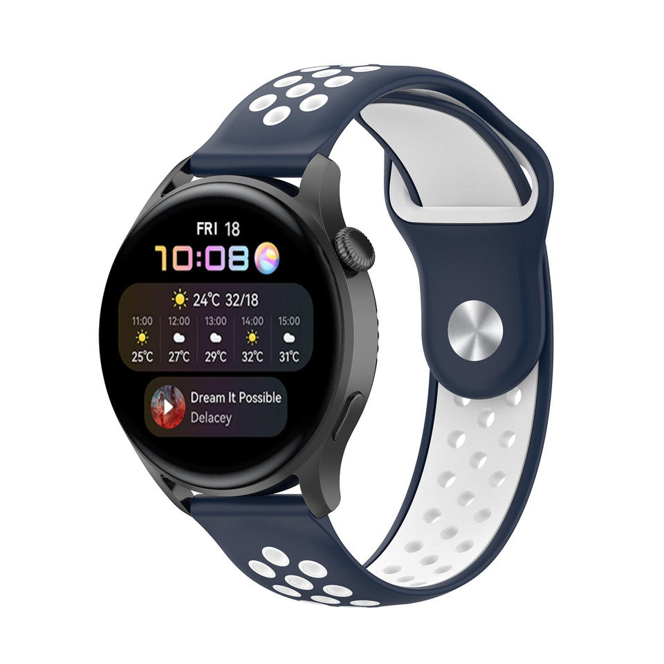 Curea silicon ALTY 22 mm, design Sport, compatibila cu Samsung Galaxy Watch 46mm, Frontier 46mm, Huawei Watch GT 2 46mm, sau orice ceas de 22 mm