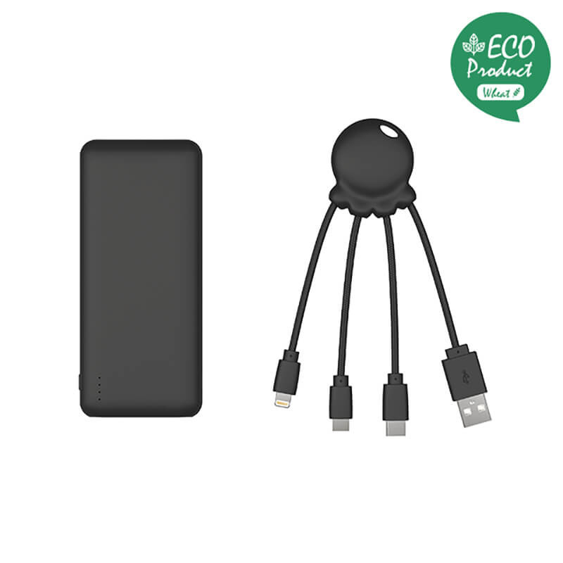 Baterie externă de 7.000 mAh + Cablu de incarcare micro tip C OCTOPUS Bio Xoopar Negru