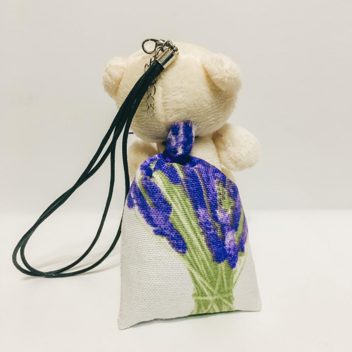 Breloc ursuleț cu săculeț flori lavandă [3]