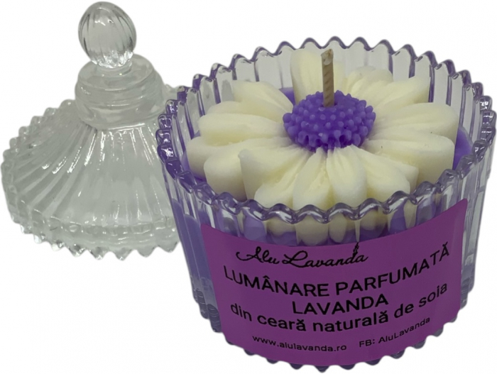 Lumânare parfumată lavanda în bomboniera sticlă [4]