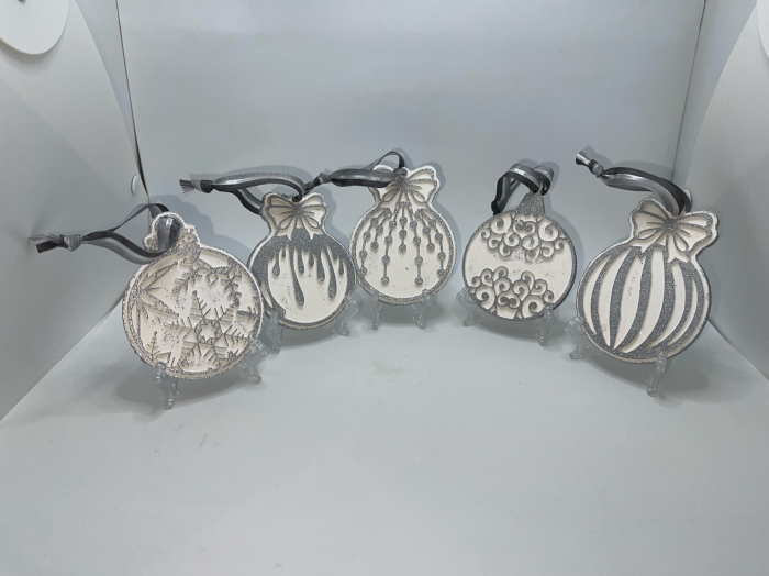 Decorațiune ceramică parfumată handmade - argintiu [8]