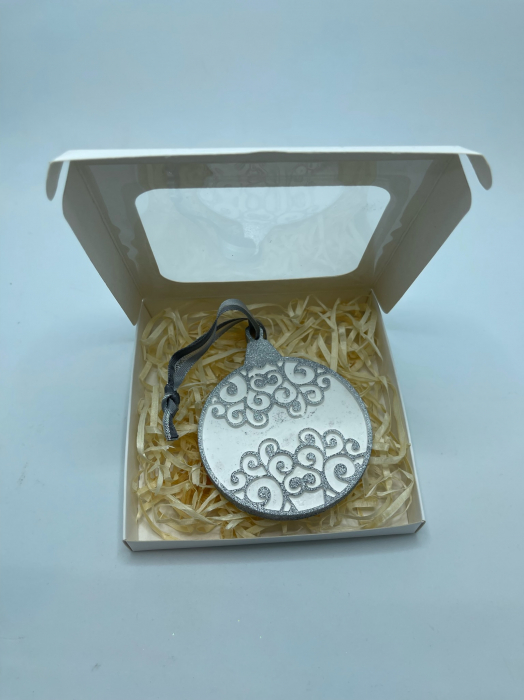 Decorațiune ceramică parfumată handmade - argintiu [12]