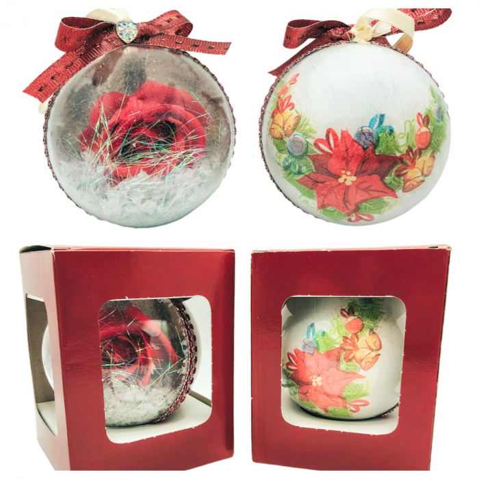 Glob handmade cu trandafir - rosu [3]