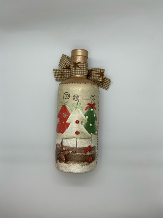 Sticlă decorată manual - Christmas Trees [6]