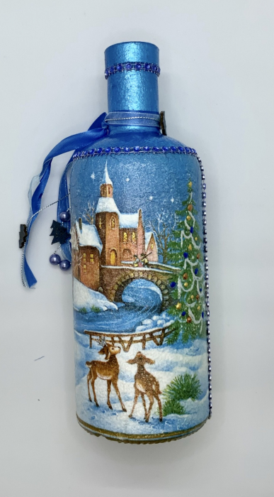 Sticlă decorată manual - Blue [4]