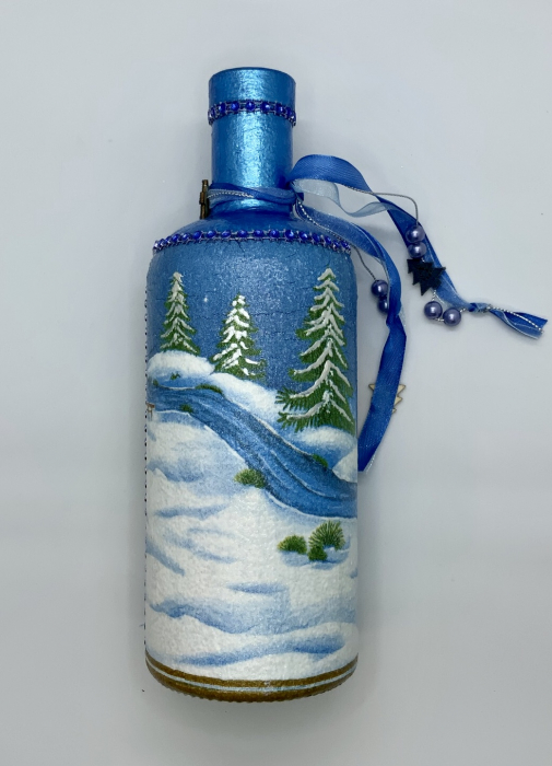 Sticlă decorată manual - Blue [5]