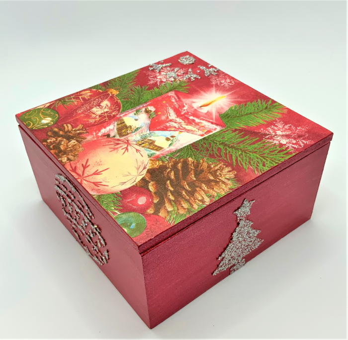 Set decorațiuni WOODEN BOX - Red handmade [4]