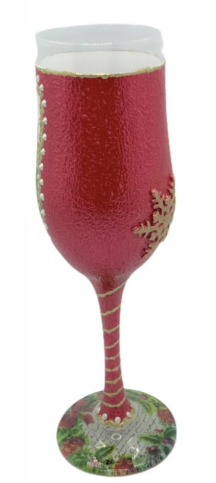 Set sticlă șampanie cu 6 pahare în cutie, decorate manual [7]