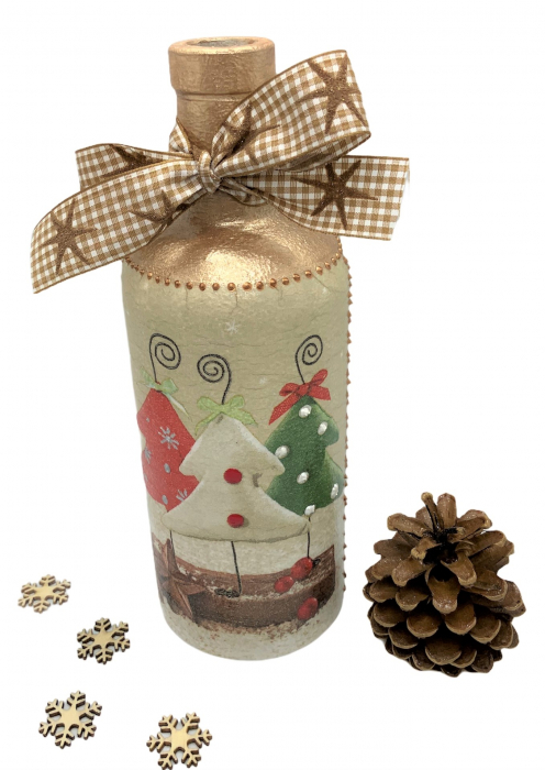 Sticlă decorată manual - Christmas Trees [3]