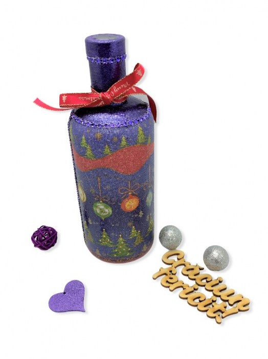 Sticlă decorată manual - Purple [3]