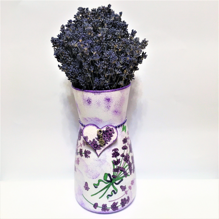 Aranjament cu lavandă naturală în vază handmade [3]