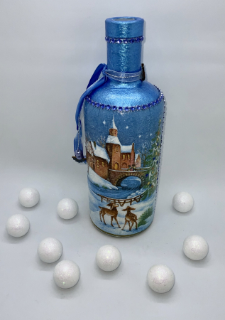 Sticlă decorată manual - Blue [5]