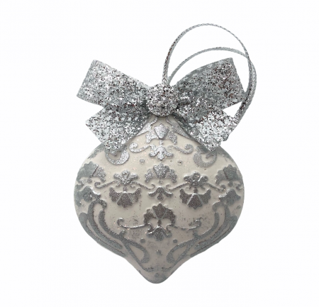 Ocazii speciale și sărbători - Decorațiune ceramică parfumată handmade - argintiu