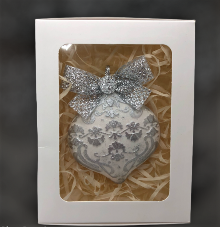 Decorațiune ceramică parfumată handmade - argintiu [4]