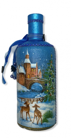 Sticlă decorată manual - Blue [0]