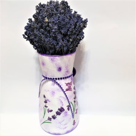 Aranjament cu lavandă naturală în vază handmade [1]