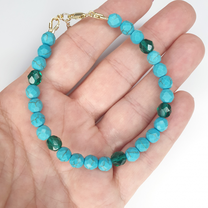 Bratara Choker Turcoaz, argint placat cu aur [2]
