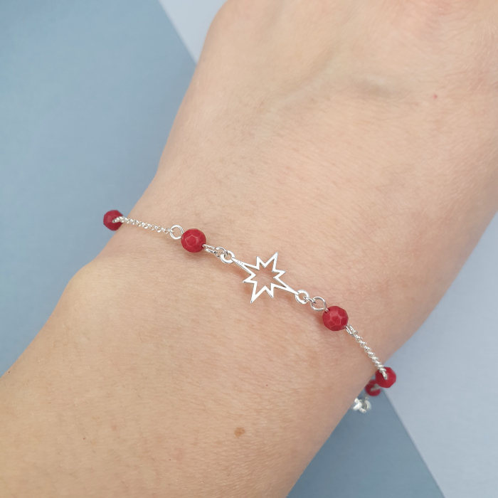 Bratara Anastasia cu pietre Coral, argint [2]
