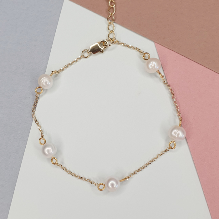 Bratara cu perle Ana, argint placat cu aur [1]