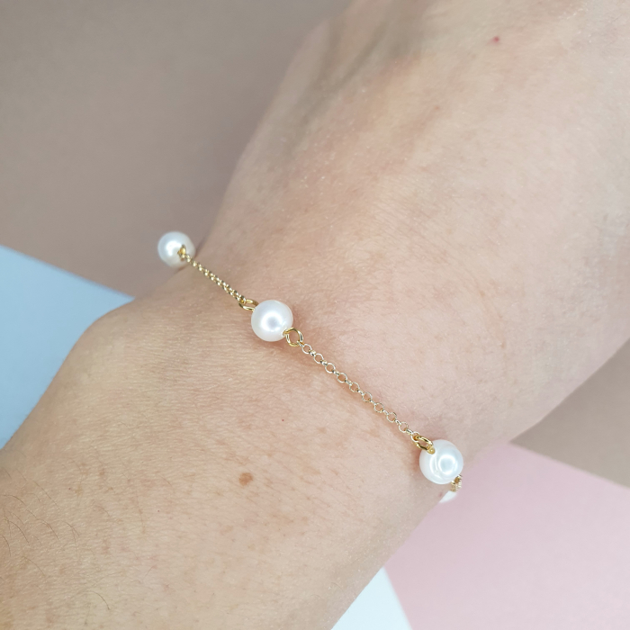 Bratara cu perle Ana, argint placat cu aur [2]