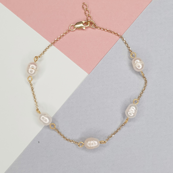 Bratara cu perle Cristina, argint placat cu aur [1]