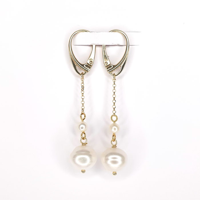Cercei Anais cu perle de cultura, argint placat cu aur [2]